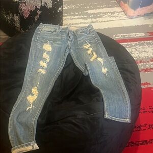 Distressed Blue Jeans